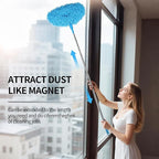 Ceiling Fan Cleaner Duster Reusable Microfiber Removable Extendable Duster with 95" Telescoping Pole for Cleaning Walls Furniture Door Window Top (Blue)