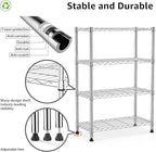 1000 lbs Storage Shelving 4-Tier Utility Shelving Unit Steel Organizer Wire Rack for Home,Kitchen,Office,Chrome (13.7" D x 23.6" W x 53.4" H)