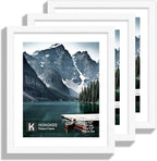 10x12 Picture Frame with Real Glass - Display Pictures 8x10 with Mat or 10 x 12 without Mat, Photo Frame for Wall or Table Top Display(White, 1 Pack)