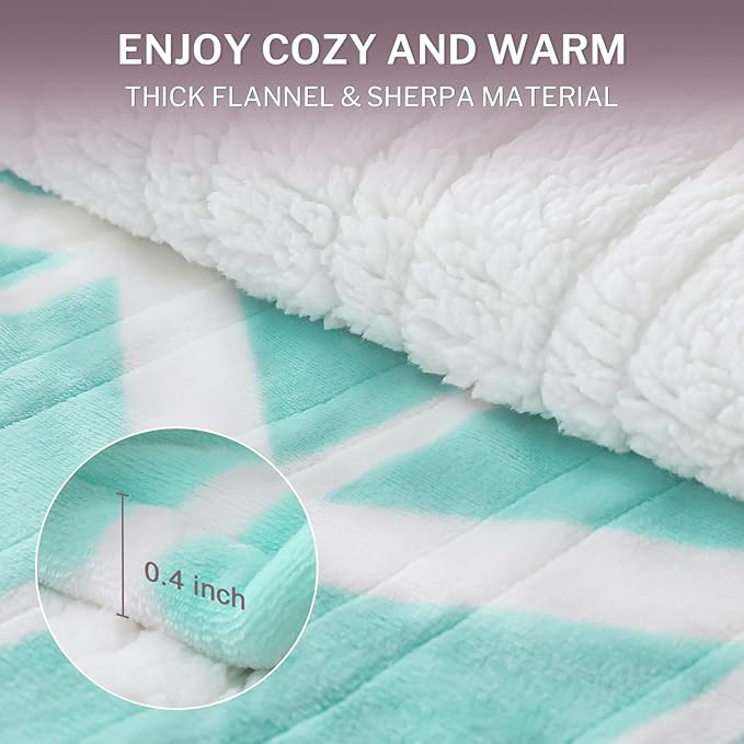 VENTIMI Electric Blanket Heated Throw, 50" x 60" Heated Blanket with 5 Heat Levels & 3 Hours Auto Off, Fast Heating Blankets with ETL & FCC Certification, Green
