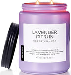 M&SENSE Lavender Citrus Candles, 19.4oz 110H Burn Time Large Natural Soy Candles for Home Scented, Stress Relief Aromatherapy Gifts for Mom Friends Teacher & Spa, Bath, Yoga