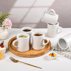 11oz Ceramic Coffee Mug set Stoneware Coffee Cups Set for Restaurant, Diner, Farmhouse, Coffee Shop, Home set of 6 (white)