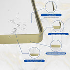 WEER Gold Bathroom Mirror, 20X30 Inch Brushed Gold Metal Frame Mirror, Rounded Rectangle Gold Bathroom Vanity Mirror for Wall, Tempered Glass, Anti-Rust, Hangs Horizontally or Vertically