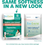 Tru Earth Fabric Softener Strips for Washing Machine, Alternative to Fabric Softener Liquid and Pods, Unscented Fragrance Free, Up to 128 Loads Per 64-Count