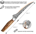 Fillet Knife 7 Inch, Precision Boning Knife for Efficient Meat Cutting and Boning， Boning Knife in high Carbon Steel