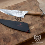 Dalstrong Chef Knife - 8 inch Blade - Shogun Series - Japanese AUS-10V Super Steel Kitchen Knife - Olive Wood Handle - Damascus - Razor Sharp Knife - Professional Full Tang Knives - Sheath Included