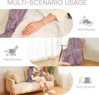LUXIAN Electric Heated Blanket Twin Size 62"x84" - Microplush & Sherpa Fabric Dual-Sided, 6 Heat Settings & 1-10 Hours Auto Off, Cozy Warming Throw for Home, Office, or Bed, Machine Washable，Lavender