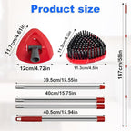 4-Section Stainless Steel Spin Mop Handles, Mop Base & Upgrade Scrub Brush Combo for Ocedar EasyWring RinseClean 2 Tank System, Mop Handle Mop Base & Brush Set for O Cedar, Universal Thin Screw Joints