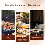 HEZHEN 5.3 Inch Steak Knives, Non Serrated Steak Knife Set of 4, German Steel Steak Knife Set,Professional Straight Sharp Edge Knives - Full Tang Ergonomic Handle