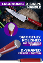 Dalstrong Chef Knife - 8 inch - Phantom Series - Japanese High-Carbon AUS8 Steel Kitchen Knife - Red G10 Handle - Cooking Knife - Kitchen Knife - w/Sheath