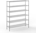 18" Deep x 60" Wide x 74" Height Wire Shelving Kit | 6-Tier | NSF Commercial Storage Rack Unit