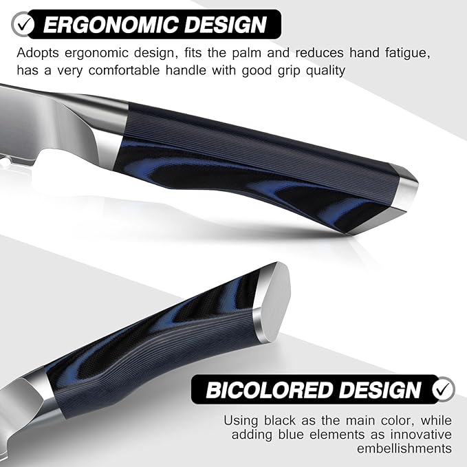 FINTISO Bread Knife 10 Inch, Serrated Bread Cutter with Razor Sharp Japanese High Carbon Stainless Steel Blade & G10 Ergonomic Handle, Wavy Edge Knife for Bread, Cake & Pastries, Ideal Baking Gift