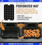 Air Fryer Reusable Liner Accessories for Ninja Foodi Smart XL Grill FG551 (Crisper Basket Only), Non Stick Mats with Air Fryer Recipe Book, Airfryer Accessory Set by INFRAOVENS