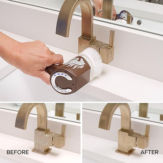 Horsepower Scrubber, Waterproof, Electric Power, Spins 350 RPM, 5 Brush Heads, AS-SEEN-ON-TV, Cleans Dirt & Grime, Tile, Grout, Bathrooms, Kitchen, Auto Rims, Outdoor Furniture & More, Rechargeable