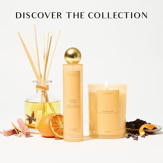 Orange, Cedarwood & Clove Scented Candle | Benevolence LA Sun-Kissed Collection | 11oz, 60 Hour Burn | Natural Soy Wax, Cotton Wick | Fall Scented Candles for Home, Bedroom, Bathroom – Golden Luster