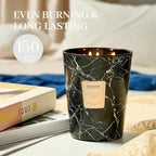 M&SENSE LeatherNight Scented Candles for Home, 3-Wick Highly Scented Jar Candles, Extra Large Candle 35 Oz 150 Hours Long Lasting Burning, Relaxing Aromatherapy Candle for Stress Relief, Meditation