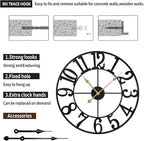 1st owned Large 24 Inch Silent Non-Ticking Wall Clock - Battery Operated, Metal Vintage Retro Decorative Modern Wall Clock for Bedroom, Kitchen, Office, Farmhouse Decor