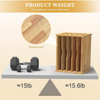 6 Tier Rubber Wood Tray Dividers for Cabinets, Heavy Weight Kitchen Vertical Tray Divider Organizer, Storing pans, Baking trays, Cutting Board(16.73" W x 14.13" H x 12.4" D)