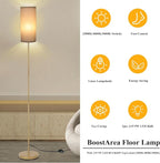 Boostarea Floor Lamp for Living Room with 3 Color Temperatures Bulb, Industrial Floor Lamps, Gold Classic Tall Lamp for Office, Standing Lamps for Bedroom, Kids Room, Reading(9W LED Bulb, Linen Shade)
