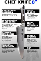 Dalstrong Chef Knife - 8 inch Blade - Gladiator Series - ABS Faux Wood Handle - Forged High Carbon German Steel - Razor Sharp Kitchen Knife - Professional Full Tang Knives - Sheath - NSF Certified