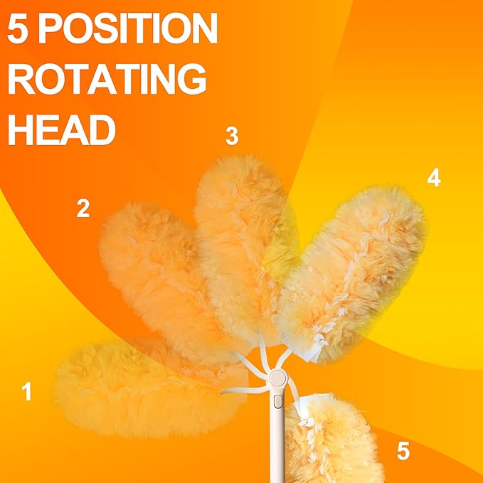 Heavy Duty Multi Surface 360°Heavy Duty 20 Duster Refills & 1 Handle, Compatible with Swiffer Dusters，Disposable Dusters for Cleaning