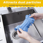 Zubebe 3 Pcs Duster Refill Reusable Fleece Duster Refills Feather Flat Dusters Multi Surface Washable Cleaning Pads Tools for Home, Blinds, Car, Pet, Furniture, Fans (White,Blue,Yellow)