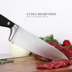 Chef's Knife, Premium 8-Inch Kitchen Knife 5CR15MOV High Carbon Stainless Steel with Ergonomic ABS Handle, Cooking Knife for Cutting, Slicing & Dicing, Ideal Presents for Any Occasion