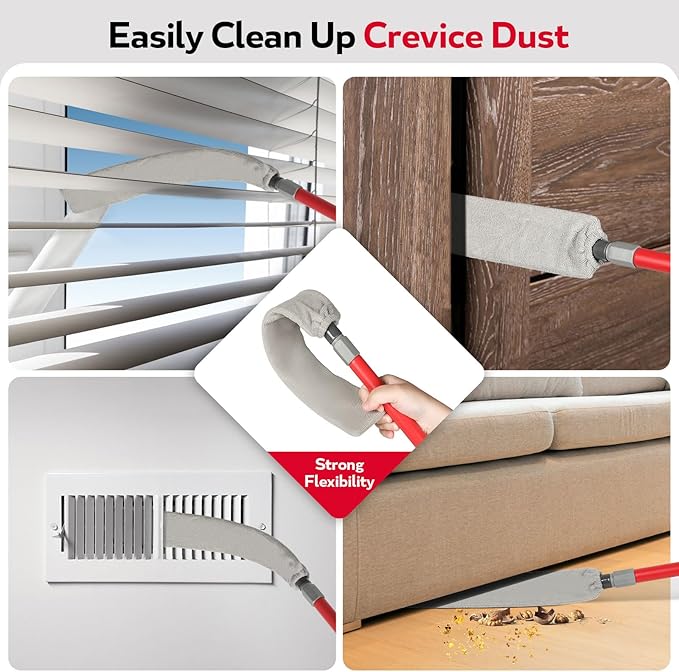 Ceiling Fan Cleaner Duster , 75‘’ Extendable Long Handle Ceiling Fan Blade Cleaning Tool, Reusable Chenille & Microfiber Mop Head for Dusting Ceiling Fan Baseboard Wall Floor,car wash mop