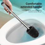 Toilet Brush and Holder, 3 Pack Compact Size Toilet Bowl Brush with Stainless Steel Handle, Small Size Plastic Holder Easy to Hide, Space Saving for Storage, Drip-Proof, Easy to Assemble Grey & Black