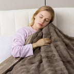 Heated Blanket Electric Queen- 84"x90" Soft Thick Bubble Electric Blanket for Sofa with 5 Heat Levels & 10 Hours Auto-Off Overheat Protection, Warm Cozy Gifts, Beige