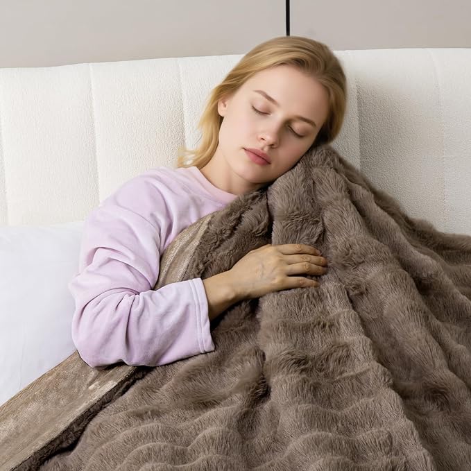 Heated Blanket Electric King- 100"x90" Soft Thick Bubble Electric Blanket for Sofa with 5 Heat Levels & 10 Hours Auto-Off Overheat Protection, Warm Cozy Gifts, Beige