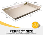 HONGBAKE 2 Pack Quarter Sheet Pans for Baking Nonstick, Commercial Cookie Sheet for Baking with Diamond Texture Surface, 57% Thicker Carbon Steel 9 x 13 Baking pan