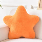 Xiashrk Star Pillow, Decorative Throw Pillows for Bed Couch, 15" Star Shaped Pillow Plush Floor Cushions Room Decor Pillow with Faux Rabbit Fur for Sofa Bedroom Living Room (Orange, 19.6" x 19.6")
