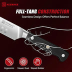 KEEMAKE BBQ Carving Knife Set, Brisket Knife and Boning Knife for Meat Cutting, High Carbon Stainless Steel Sharp Knives Set for Kitchen, Carving Knives for Roast Meat Ham Turkey