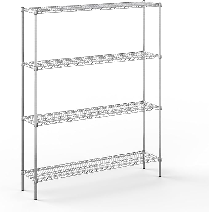 14" Deep x 60" Wide x 74" Height Wire Shelving Kit | 4-Tier | NSF Commercial Storage Rack Unit