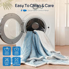 Westinghouse Electric Snuggle Throw Blankets with Foot Pocket, Wearable Heated Blanket with Sleeves, 6 Heating Levels & 2 to 10 Hours Heating Time Settings, 50 * 70"+18", Light Blue