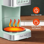 Taylor Swoden 12-Cup Programmable Coffee Maker, Regular & Strong Brew Drip Coffee Machine for Home and Office, Glass Carafe, Pause & Serve, Auto Shut Off, Green & Stainless Steel