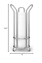 BROOKSTONE, Chrome Toilet Paper Holder, Freestanding Bathroom Tissue Organizer, Minimalistic Storage Solution, Stylish Design [Holds MEGA Rolls]