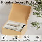18Oz Kitchen Dish Soap Dispenser Set,Glass Hand Soap Dispenser Bathroom with Wood Tray & Black Stainless Steel Pump,Vertical Stripe Design