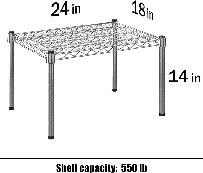 18" Deep x 24" Wide x 14" Height Wire Shelving Kit | 1-Tier | NSF Commercial Storage Rack Unit