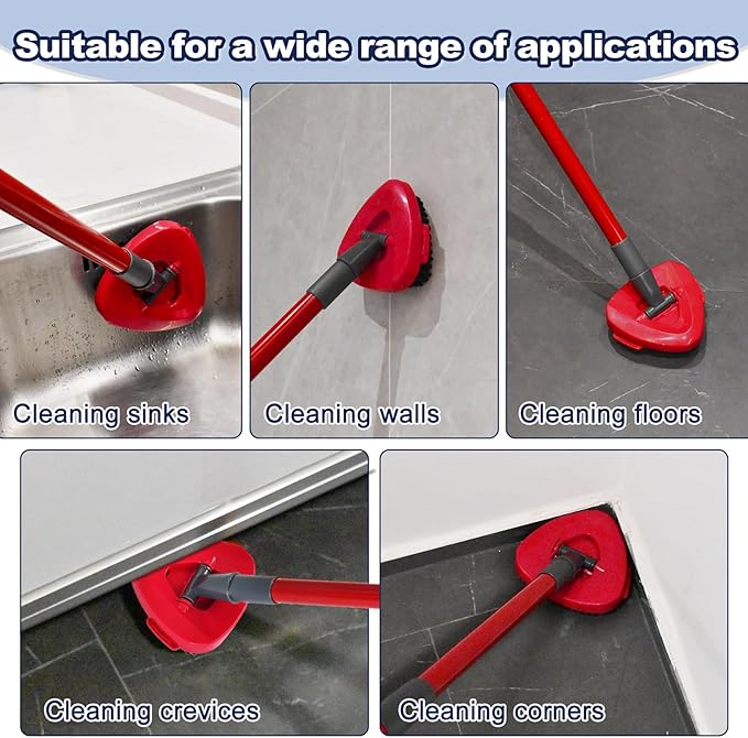 Scrubber Mop Head for Ocedar, Upgrade Scrub Brush for Ocedar, Spin Mop Scrub Brush Head for Ocedar RinseClean 2-Tank, More Bristles Scrub Brush Attachment for Bathroom, Deck, Kitchen Floor Cleaning