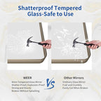 WEER 72x36 Inch Bronze Bathroom Mirror for Vanity, Brushed Bronze Metal Frame Mirror for Wall, Rounded Rectangle Bronze Frame Mirror with Tempered Glass, Anti-Rust (Horizontal/Vertical)