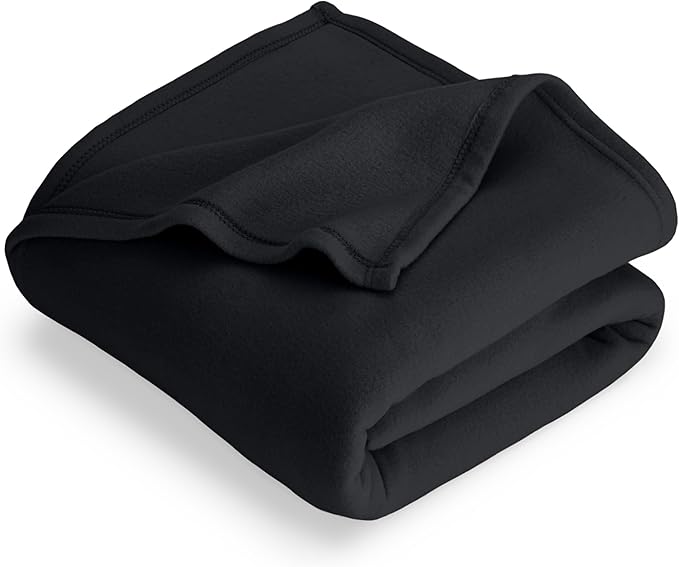 Bare Home Polar Fleece Blanket - Full/Queen - Black - Warm & Cozy - Premium Fleece - Throw for Bed, Sofa, Camping, Travel and Cold Nights - Lightweight Blanket (Full/Queen, Black)