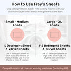 FREY Naturally Scented Dryer Sheets - Fabric Softener for Soft, Fresh & Clean Clothes (1-pack, Jasmine Rose)