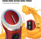 KOIOS 5-in-1 Hand Immersion Blender, 1000W 12 Speed Handheld Blender Stick with Copper Motor Stainless Steel Blade, 600ml Mixing Beaker,500ml Food Processor, Whisk, Milk Frother, Non-BPA, Red