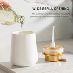 Enra Ceramic Soap Dispenser,12 oz Hand Lotion Dispenser with Gold Pump,Refillable Dish Soap Dispenser,Modern Liquid Soap Dispenser for Bathroom,Kitchen with Easy-to-Press Pump