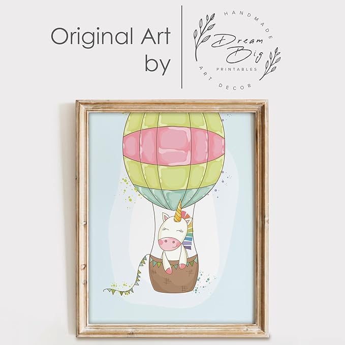 Unicorn Wall Decor Art Prints (Set of 4) - Unframed - 11x14 | Girls Room Decor | Enchanting and Whimsical Design | Adding Fantasy and Charm to Kids' Rooms or Nurseries | Wall Art for Unicorn Lovers