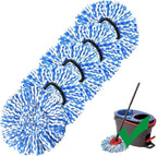 [5 Pack]Mop Heads Replacements, Spin Mop Replacement Head Deep Cleaning Machine Washable and Easy Replace,Spin Mop Refill Replacement Head 100% Microfiber,Mop Head Compatible with RinseClea