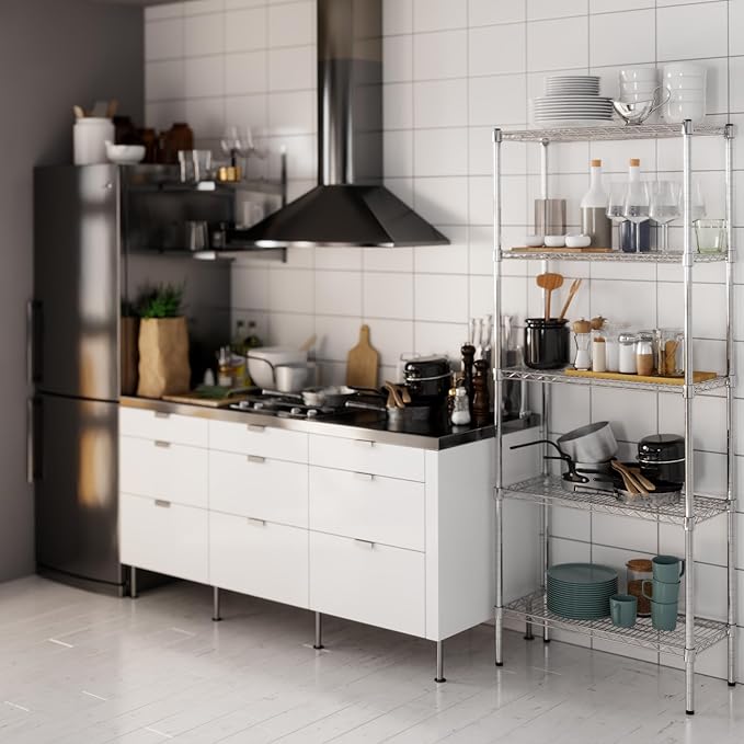 14" Deep x 30" Wide x 74" Height Wire Shelving Kit | 5-Tier | NSF Commercial Storage Rack Unit