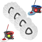 4 PCS Spin Mop Replacement Head,100% Microfiber Mop Heads Replacements with Cedar Mop Replace,360 Degree Round Spin Mop Replacement Head for Easy House Cleaning Floor Mopping